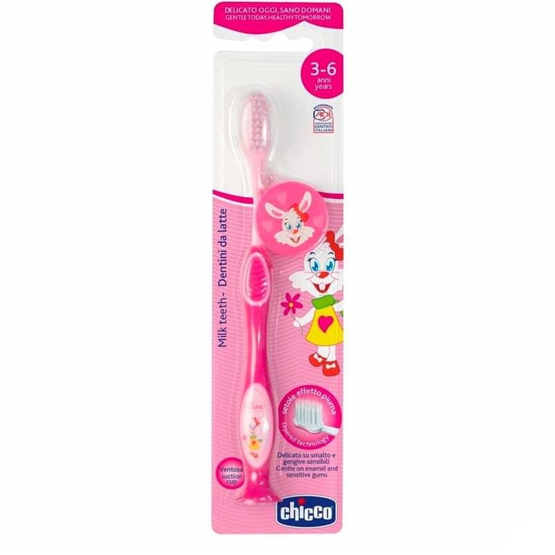 Chicco Зубная щетка розовая 3-6 лет - фото #1