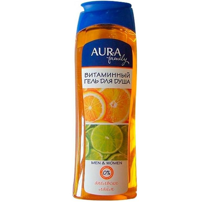 Гель для душа витаминный Апельсин и Лайм AURA 260мл - фото #0