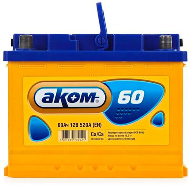 Аккумулятор Akom 60Ah "- +" (6CT-60AhL) - фото #0