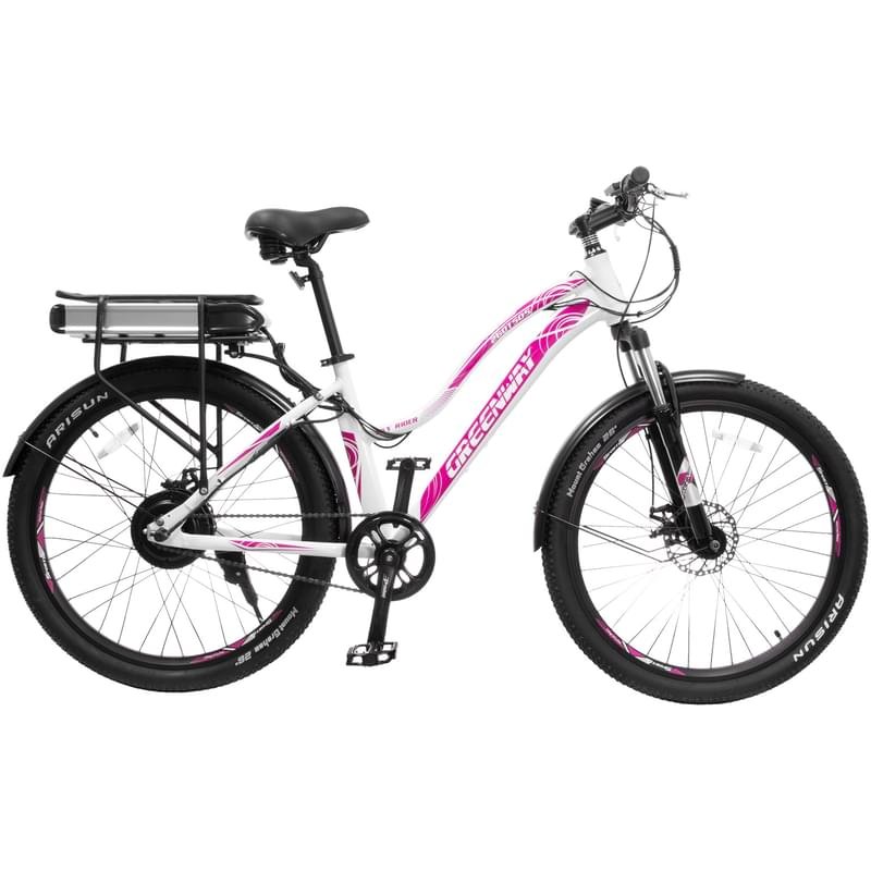 Электровелосипед Greenway 250W, 36V/11.6AH, 26" White/Pink (26DT505) - фото #0
