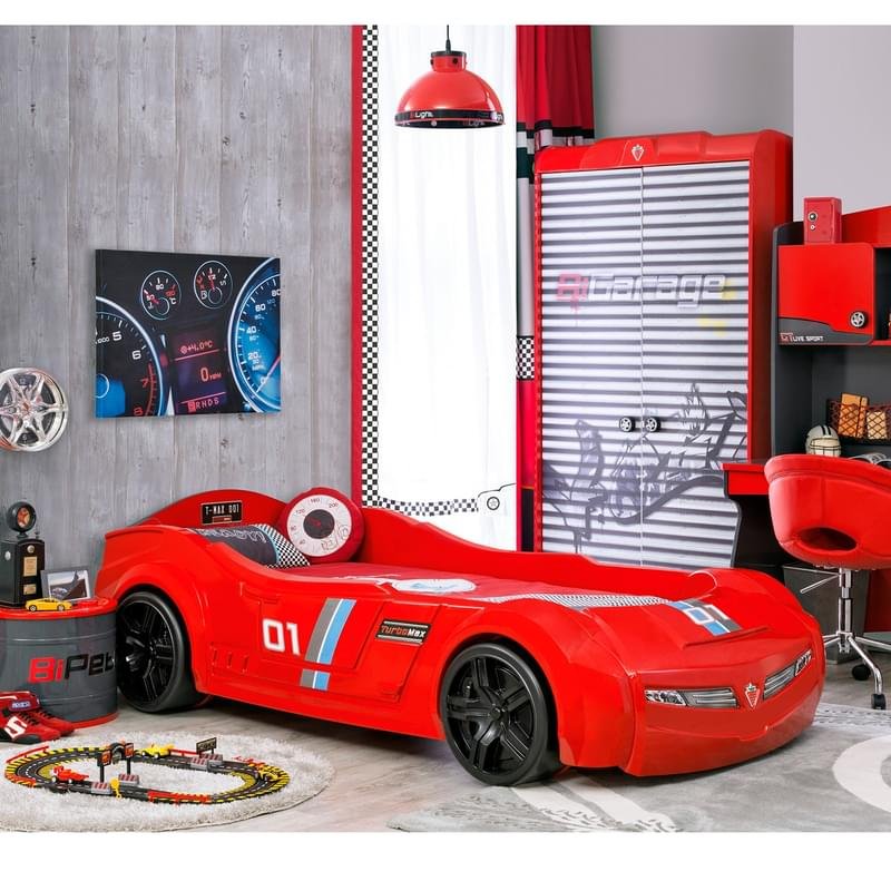 Turbo Max кровать в виде машины (Red) (90x195 см) - фото #1