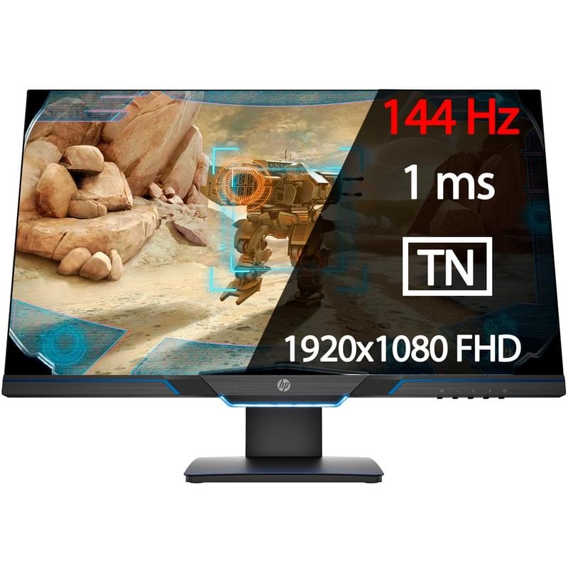 Монитор 27" HP 27mx 4KK74AA 1920x1080 16:9 TN 144ГЦ (HDMI+DP) Black - фото #0