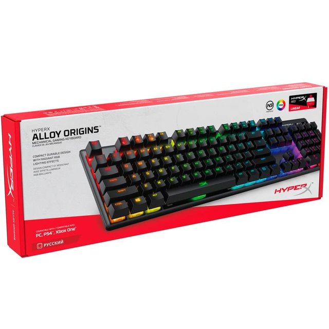 Клавиатура игровая проводная HyperX Alloy Origins RGB, Red Switch - фото #5