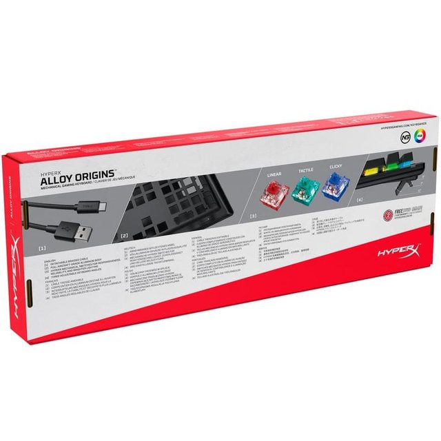 Клавиатура игровая проводная HyperX Alloy Origins RGB, Red Switch - фото #6
