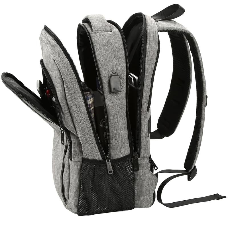 Рюкзак для ноутбука 15.6" NEO NEB-035, Grey, полиэстер (NEB-035GY) - фото #5