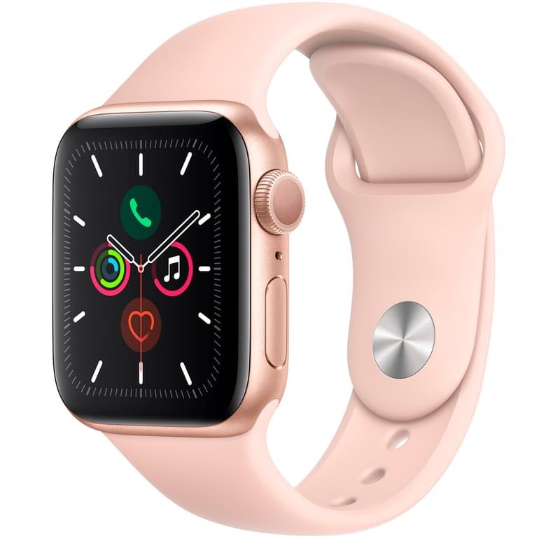 Смарт часы Apple Watch Series 5 GPS, 40mm Gold Aluminium Case with Pink Sand Sport Band - фото #0