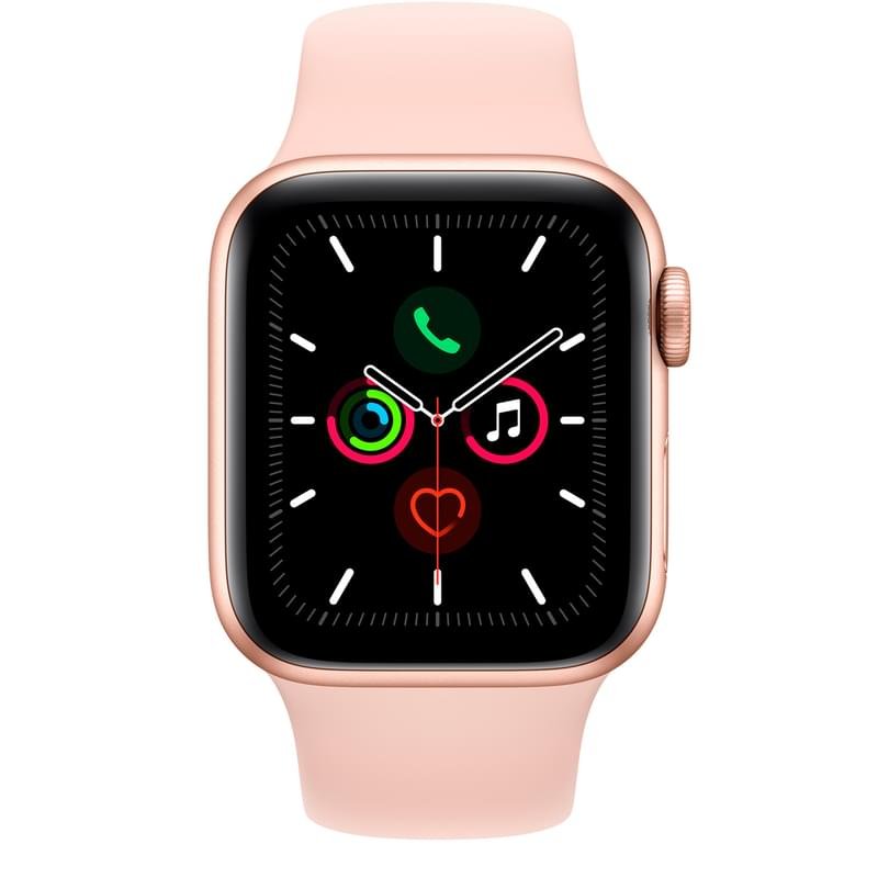 Смарт часы Apple Watch Series 5 GPS, 40mm Gold Aluminium Case with Pink Sand Sport Band - фото #1
