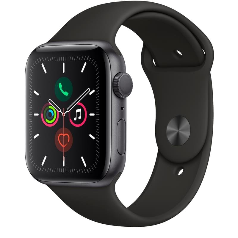 Смарт часы Apple Watch Series 5 GPS, 44mm Space Grey Aluminium Case with Black Sport Band - фото #0
