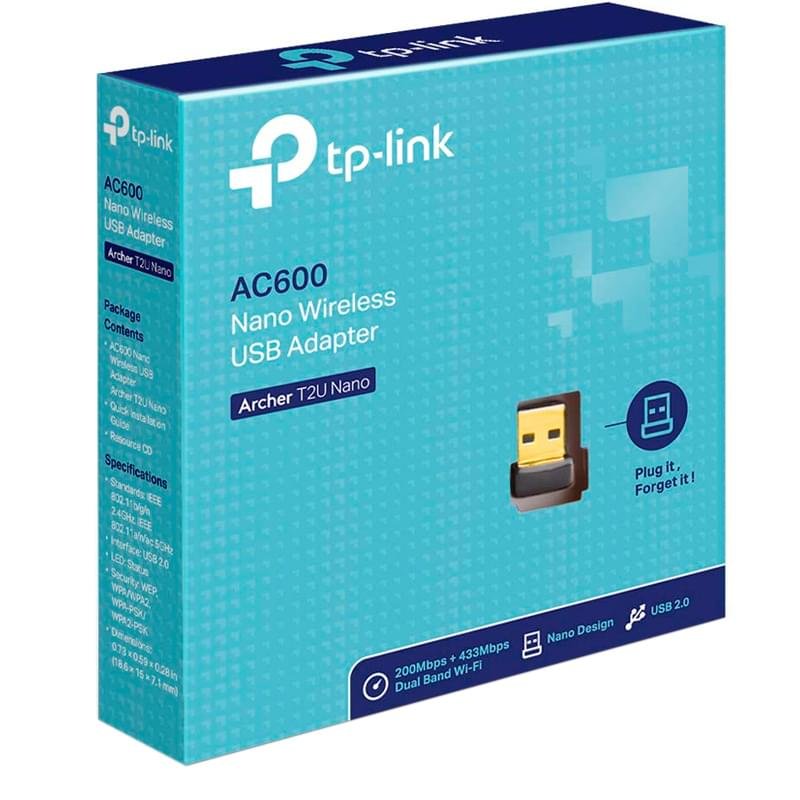 Беспроводной USB-адаптер TP-Link AC600 Dual Band, 433/200 Mbps, USB 2.0 (Archer T2U Nano) - фото #1
