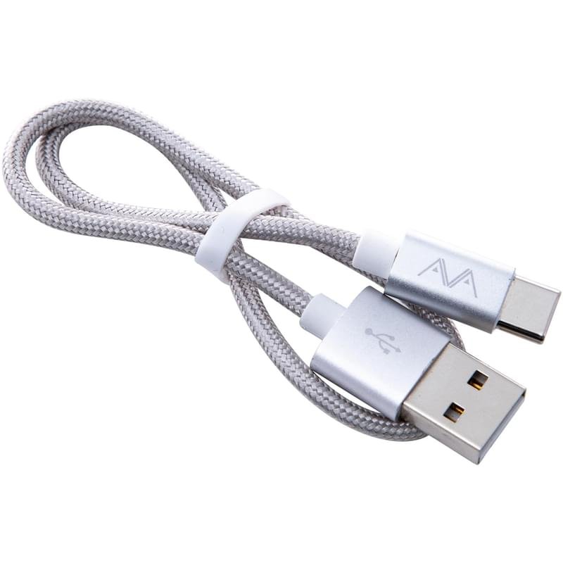 Кабель USB 2.0 - Type-С, AVA, 0.3м, Silver (AV-C1008) - фото #0