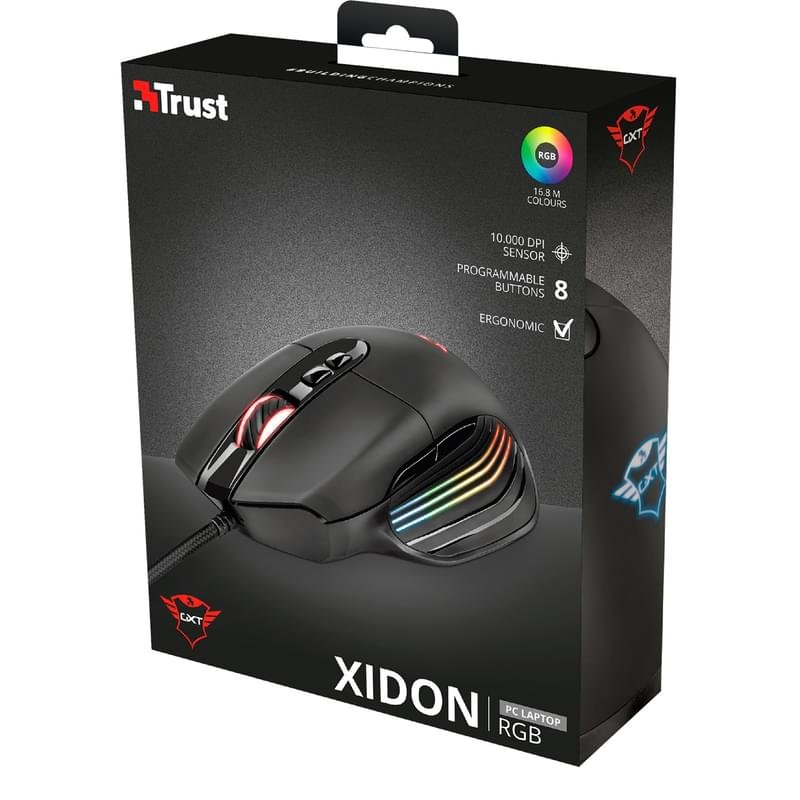 Мышка игровая проводная USB Trust GXT 940 XIDON RGB, Black - фото #6