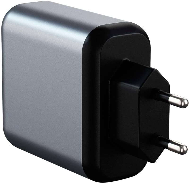 Сетевое зарядное устройство 1*USB 2.4A, 1*USB Type-C 3A PD (18W), Satechi, Серый (ST-MCCAM-EU) - фото #1