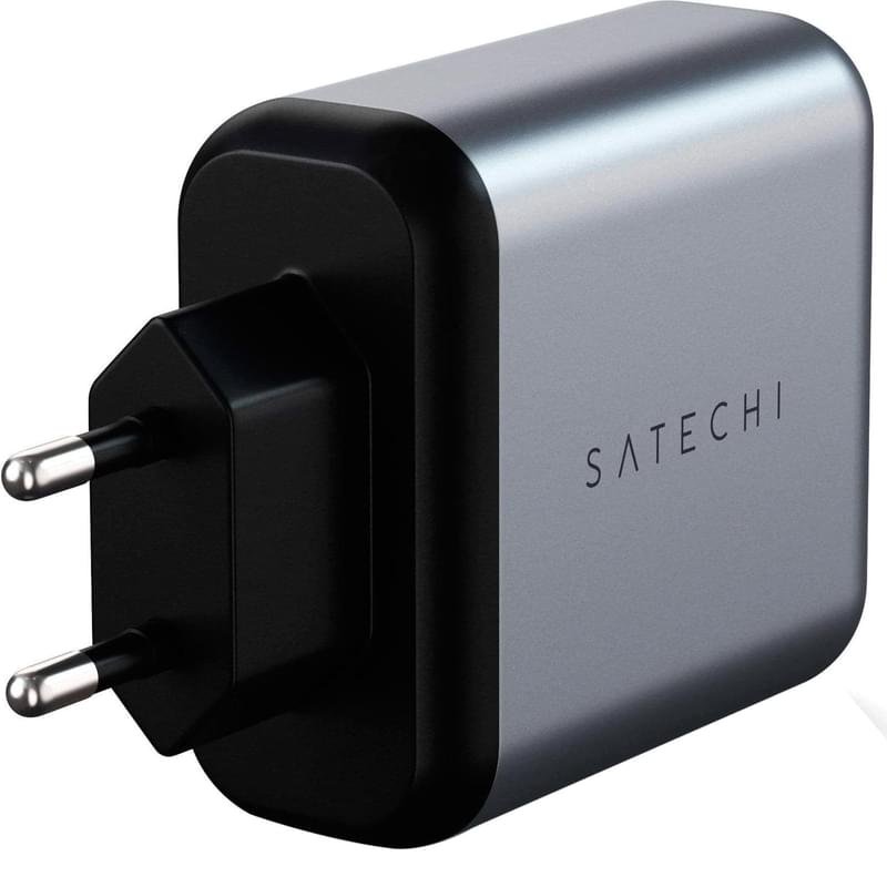 Сетевое зарядное устройство 1*USB 2.4A, 1*USB Type-C 3A PD (18W), Satechi, Серый (ST-MCCAM-EU) - фото #2