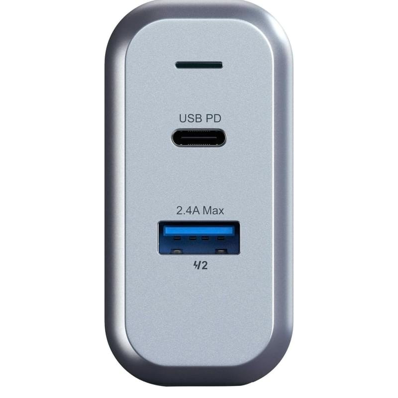 Сетевое зарядное устройство 1*USB 2.4A, 1*USB Type-C 3A PD (18W), Satechi, Серый (ST-MCCAM-EU) - фото #3