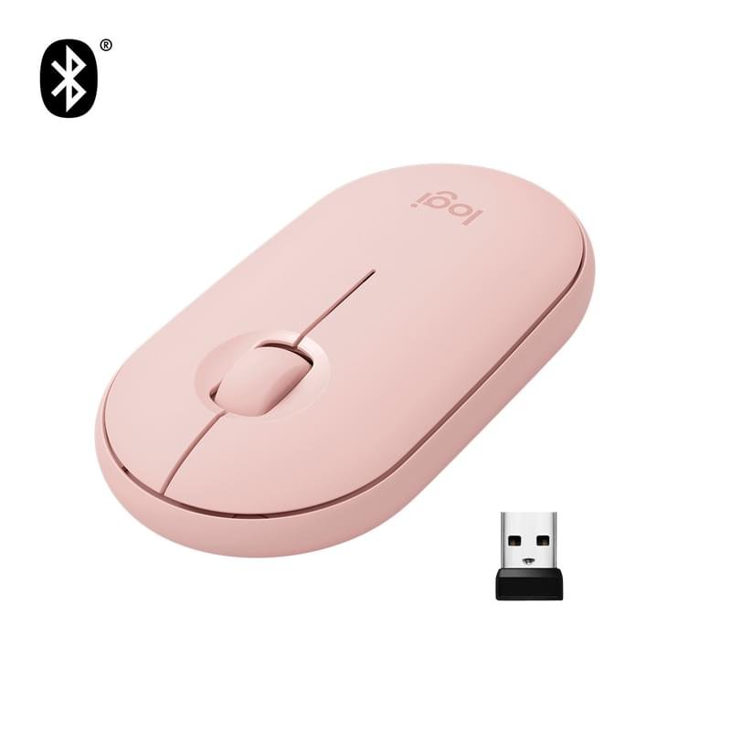 Мышка беспроводная USB/BT Logitech Pebble M350, Rose - фото #1