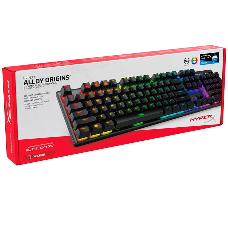 Клавиатура игровая проводная HyperX Alloy Origins RGB, Blue Switch - фото #5
