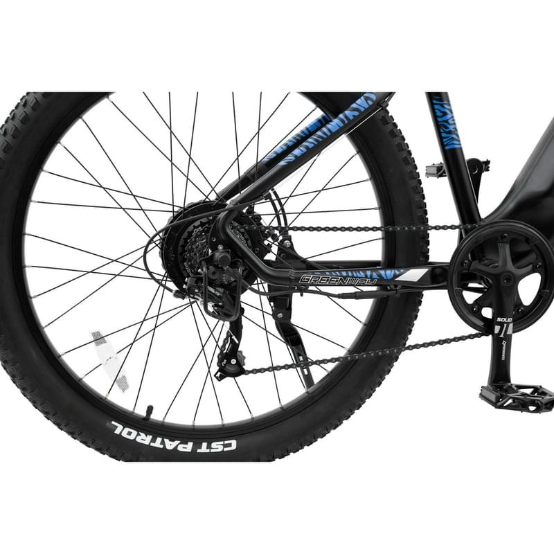 Greenway 350W электрлі велосипеді, 36V/10.40AH LG, 27,5" Black/Blue (27DT231) - фото #6