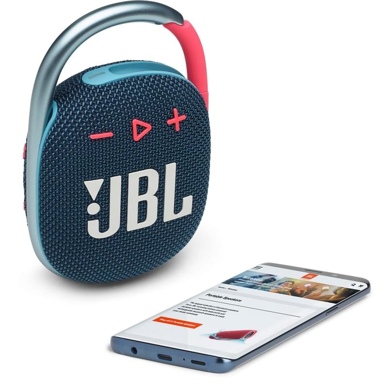 Bluetooth JBL Clip 4 колонкасы, Blue/Pink (JBLCLIP4BLUP) - фото #6