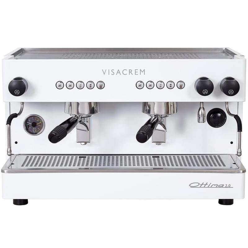 Профессиональная 2-х группная кофе машина Quality Espresso Ottima Visacrem 2.0 белая - фото #0