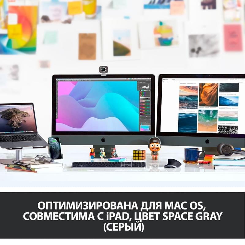 Мышка беспроводная USB/BT Logitech MX Master 3 Mac, Space Grey - фото #3
