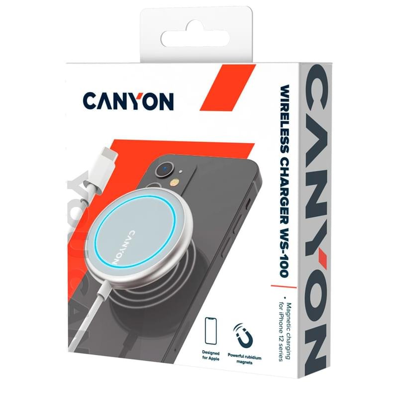 Беспроводное зарядное устройство Canyon, Magnetic Сharging for Iphone 12 (CNS-WCS100) - фото #2