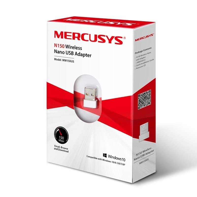 Беспроводной USB-адаптер Mercusys MW150US, 150 Mbps, USB 2.0 (MW150US) - фото #1