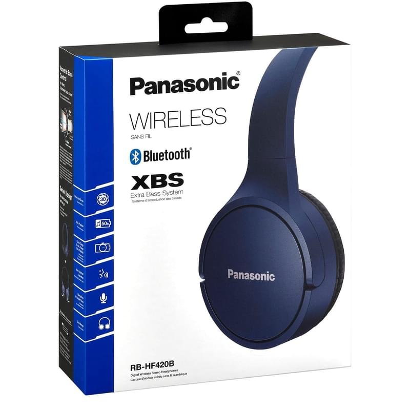 Наушники Накладные Panasonic Bluetooth RB-HF420BGEA, Blue - фото #4