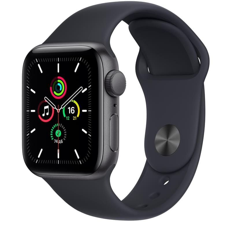 Смарт часы Apple Watch SE GPS, 44mm Space Gray Aluminium Case with Midnight Sport Band (MKQ63GK/A) - фото #0