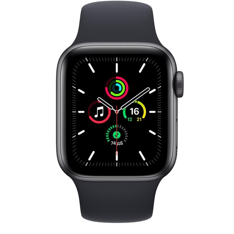Смарт часы Apple Watch SE GPS, 44mm Space Gray Aluminium Case with Midnight Sport Band (MKQ63GK/A) - фото #1