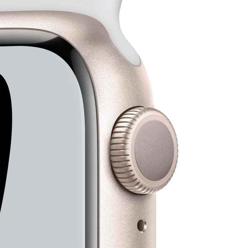 Смарт часы Apple Watch Nike Series 7 GPS, 41mm Starlight Aluminium Case with Pure Platinum Nike Band - фото #2