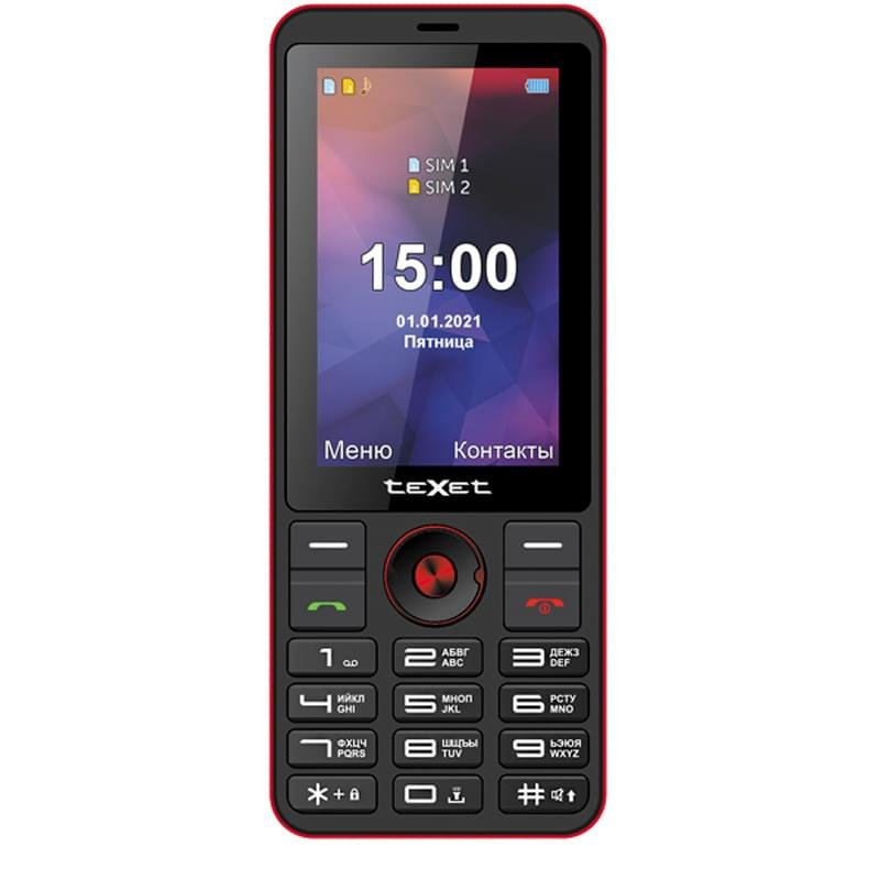 Мобильный телефон Texet TM-321 Black/Red - фото #0