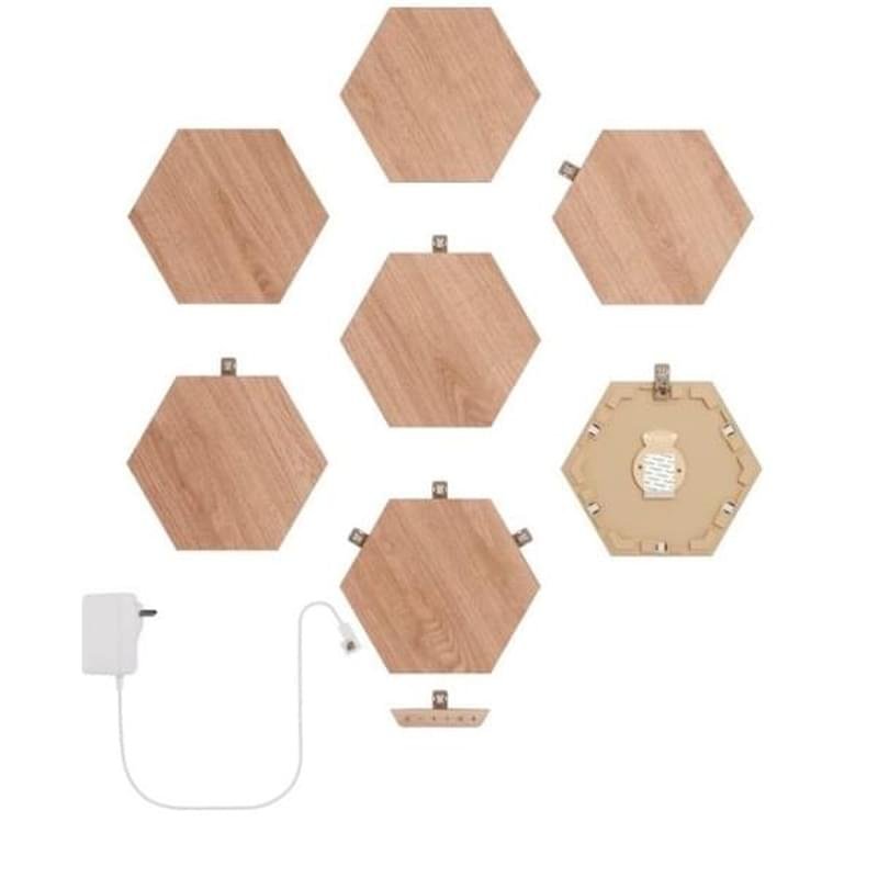 Умная система освещения Nanoleaf Wood Look Hexagons Starter Kit - 7 панелей (NL52-K-7002HB-7PK) - фото #0