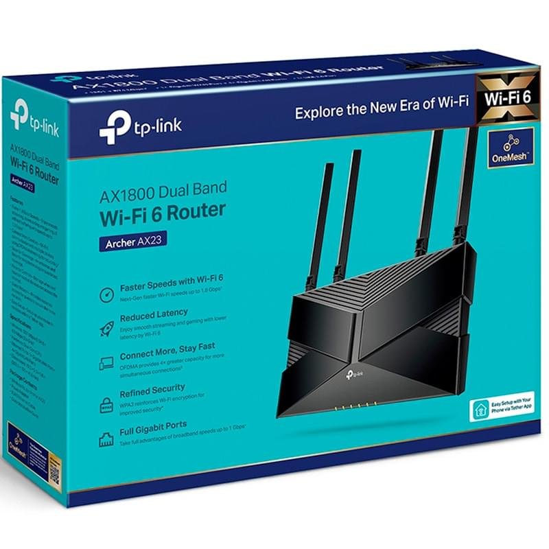 Беспроводной маршрутизатор, TP-Link Archer AX23 Dual Band, 4 порта + Wi-Fi 6, 1201/574 Mbps - фото #4
