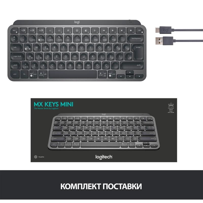 Клавиатура беспроводная USB/BT Logitech MX Keys Mini, Graphite (920-010501) - фото #8
