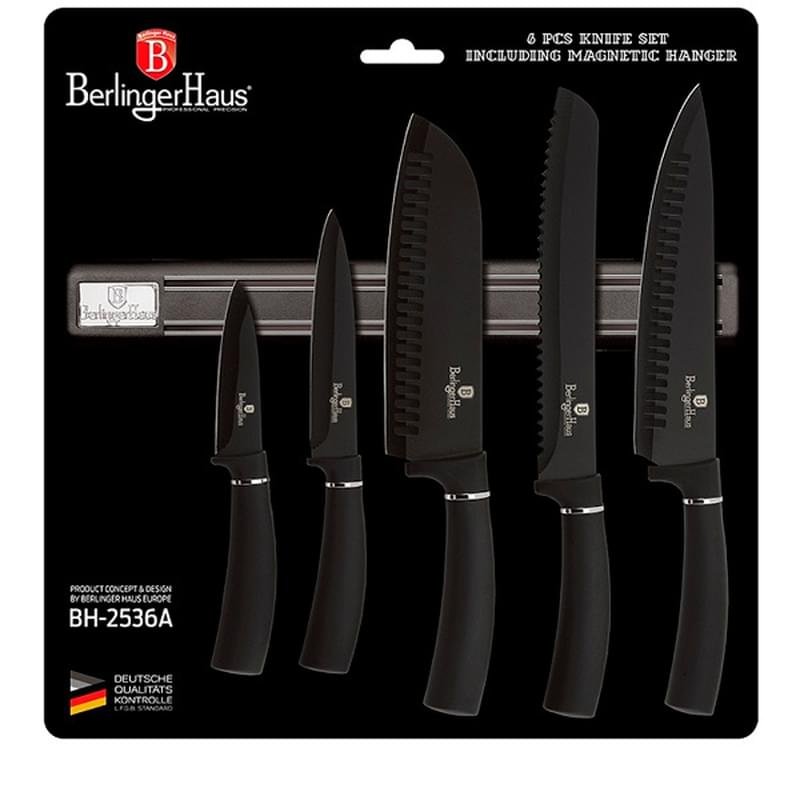 Набор ножей 6пр с магнитным держателем Berlinger Haus BH-2536A - фото #1