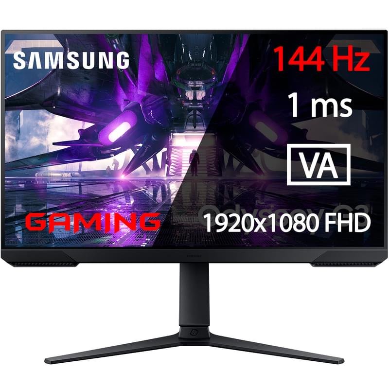 Монитор Игровой 27" Samsung LS27AG300NIXCI 1920x1080 16:9 VA 144ГЦ (HDMI+DP) Black - фото #0