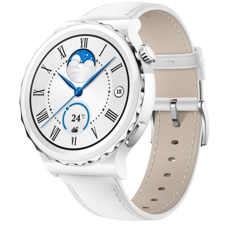 Смарт часы HUAWEI Watch GT3 Pro (42mm) White Leather Strap - фото #0