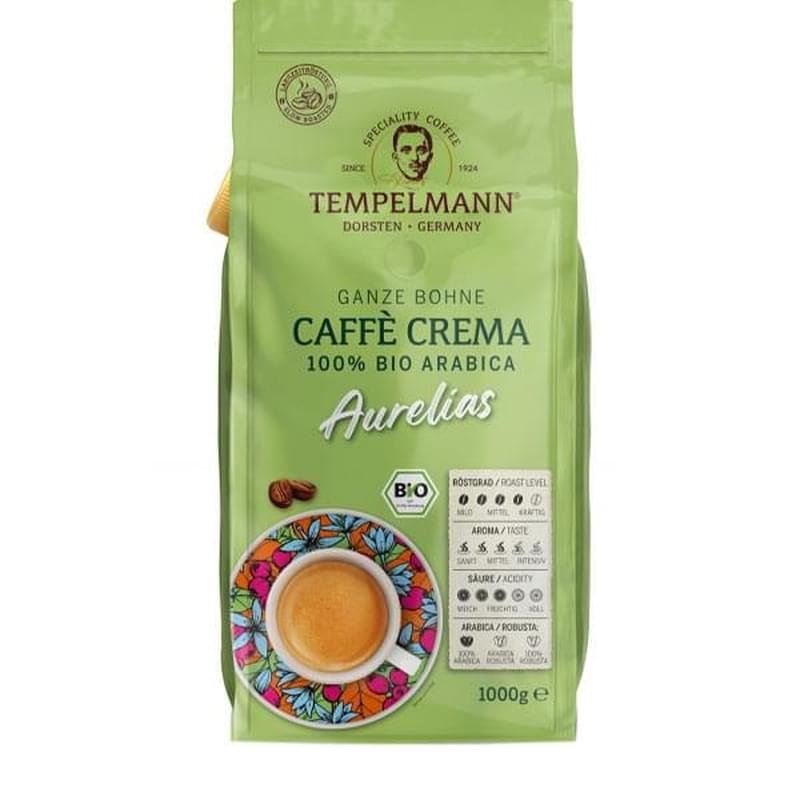Кофе Tempelmann Aurelias Caffe Crema BIO, зерно 1кг, 8210 - фото #0