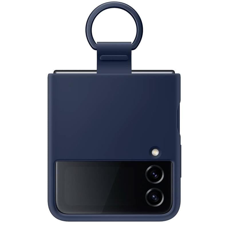 Чехол для Samsung Galaxy Z FLip4 Silicone Cover with Ring, Navy (EF-PF721TNEGRU) - фото #0