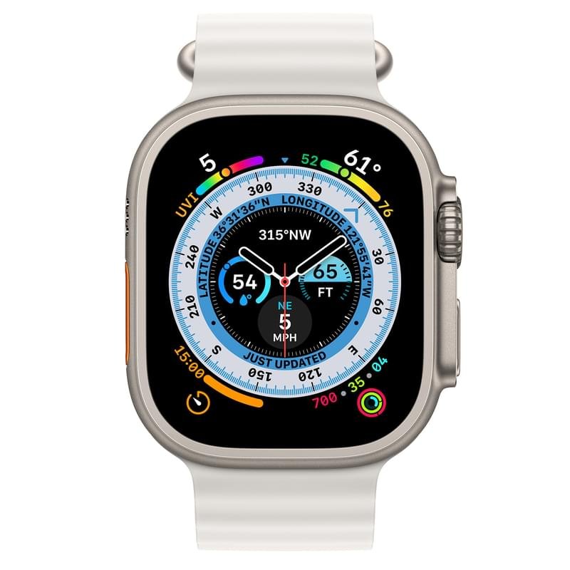 Смарт часы Apple Watch Ultra, 49mm Titanium Case with White Ocean Band (MNHF3GK/A) - фото #1