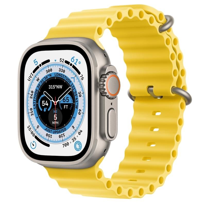 Смарт часы Apple Watch Ultra, 49mm Titanium Case with Yellow Ocean Band (MNHG3GK/A) - фото #0