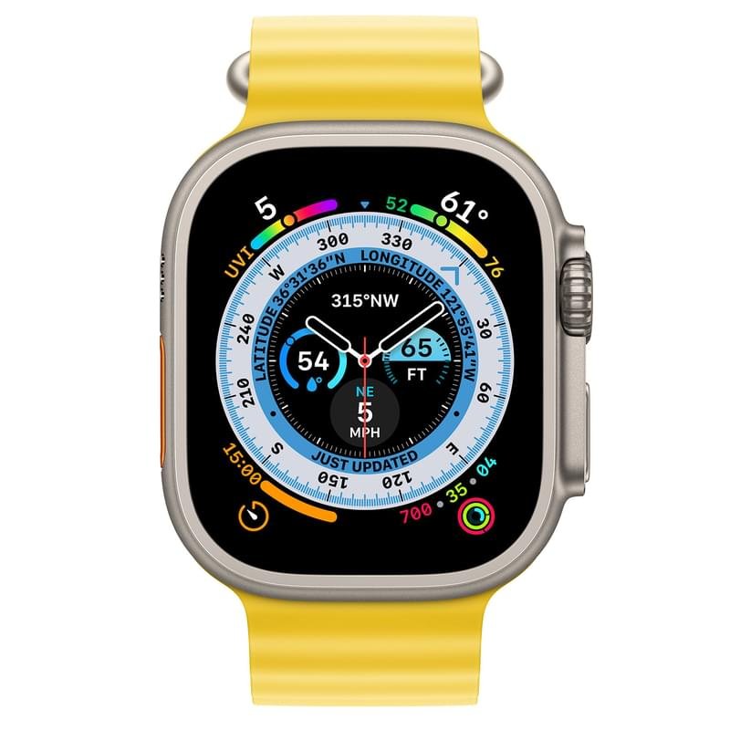 Смарт часы Apple Watch Ultra, 49mm Titanium Case with Yellow Ocean Band (MNHG3GK/A) - фото #1