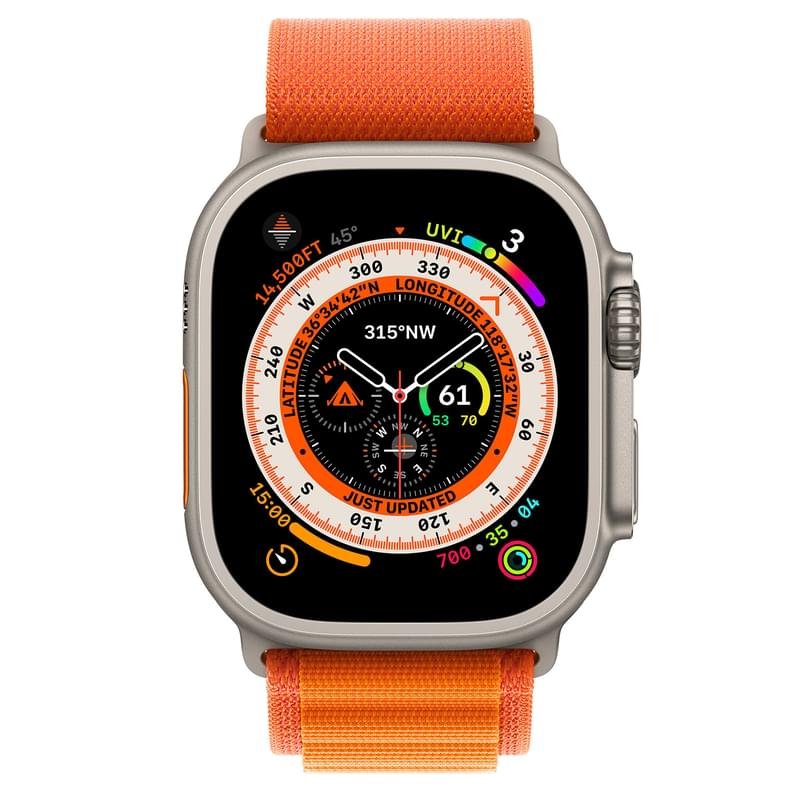 Смарт часы Apple Watch Ultra, 49mm Titanium Case with Orange Alpine Loop - Medium (MQFL3GK/A) - фото #1
