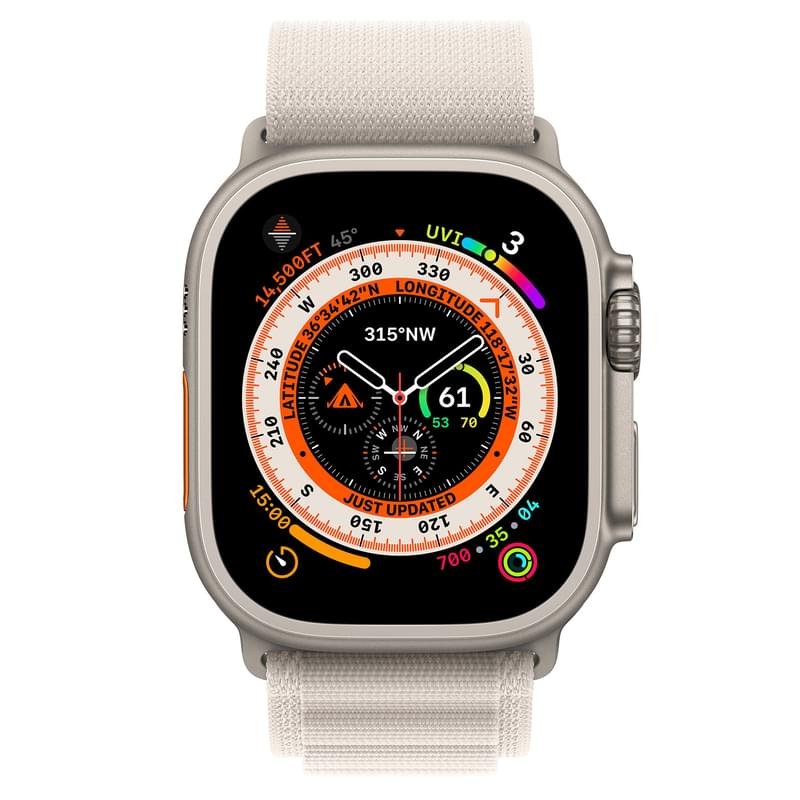 Смарт часы Apple Watch Ultra, 49mm Titanium Case with Starlight Alpine Loop - Large (MQFT3GK/A) - фото #1