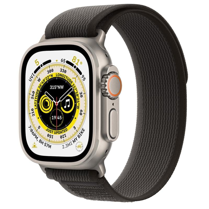 Смарт часы Apple Watch Ultra, 49mm Titanium Case with Black/Gray Trail Loop - S/M (MQFW3GK/A) - фото #0