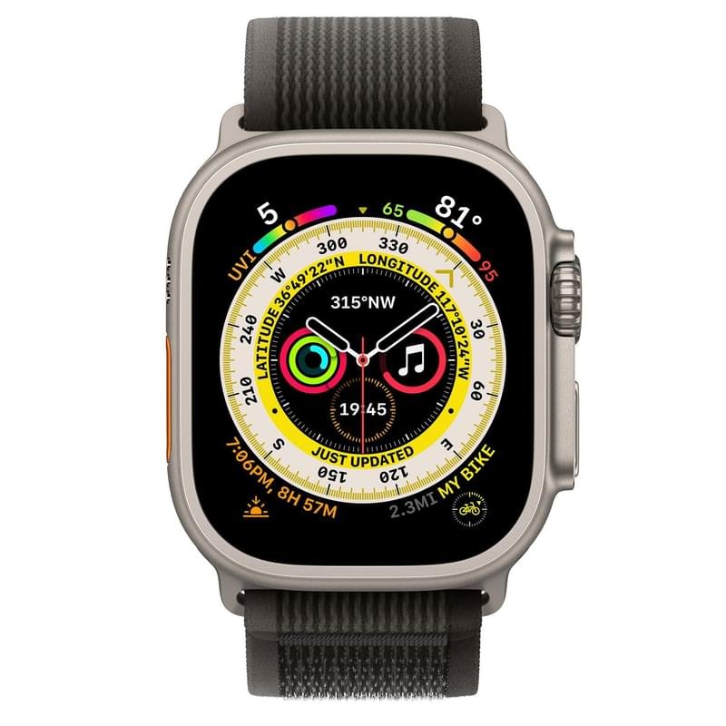 Смарт часы Apple Watch Ultra, 49mm Titanium Case with Black/Gray Trail Loop - S/M (MQFW3GK/A) - фото #1