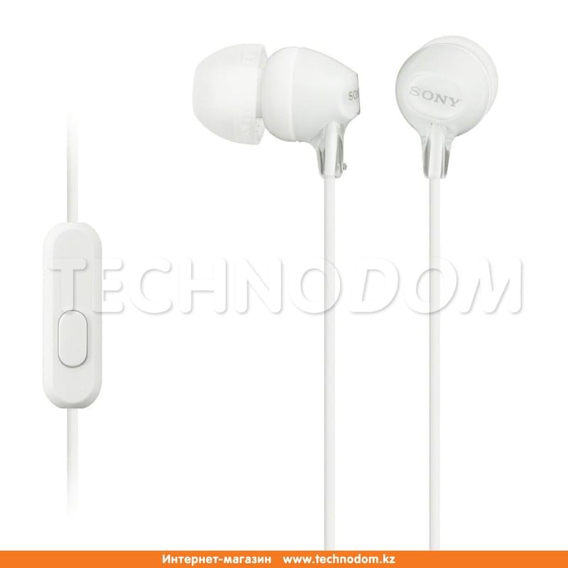 Микрофоны бар қыстырмалы құлаққап Sony MDR-EX15AP, White - фото #0