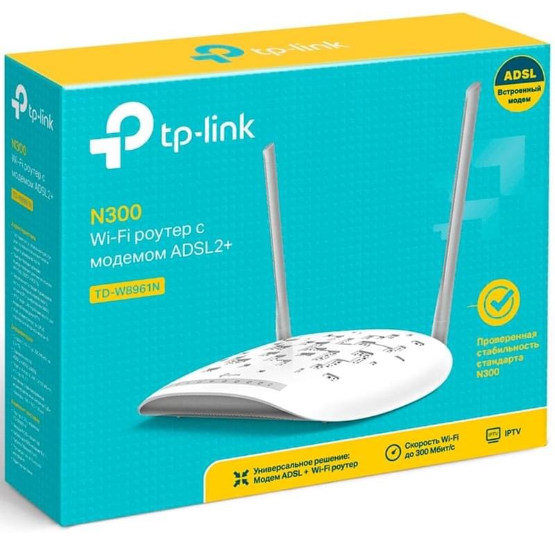 TP-Link TD-W8961N Сымсыз ADSL Модемі, 4 портты + Wi-Fi, 300 Mbps (TD-W8961N) - фото #3
