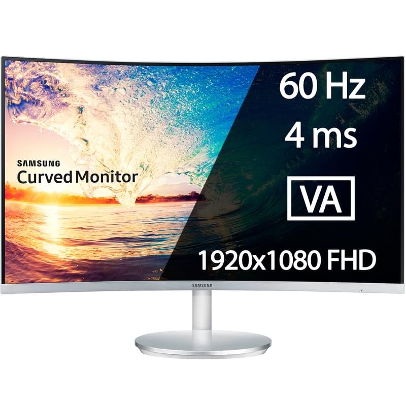 Монитор 27" Samsung LC27F591FDIX  1920x1080 16:9 VA 60ГЦ (HDMI+DP+VGA) Curved White - фото #0