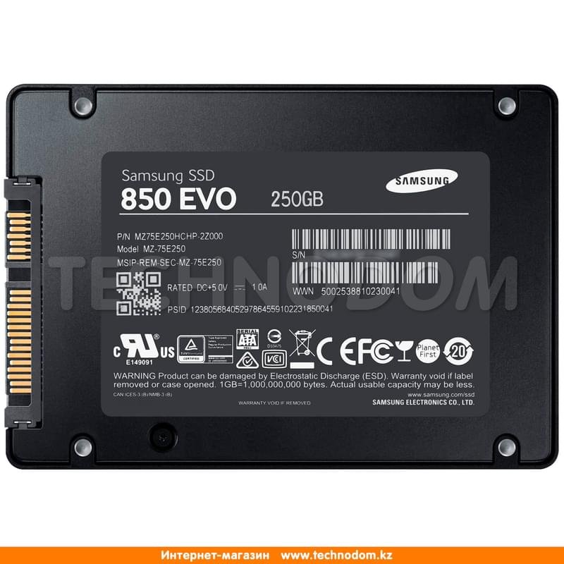 Внутренний SSD 2.5" 250GB Samsung 850 EVO, SATA-III (MZ-75E250BW) - фото #1